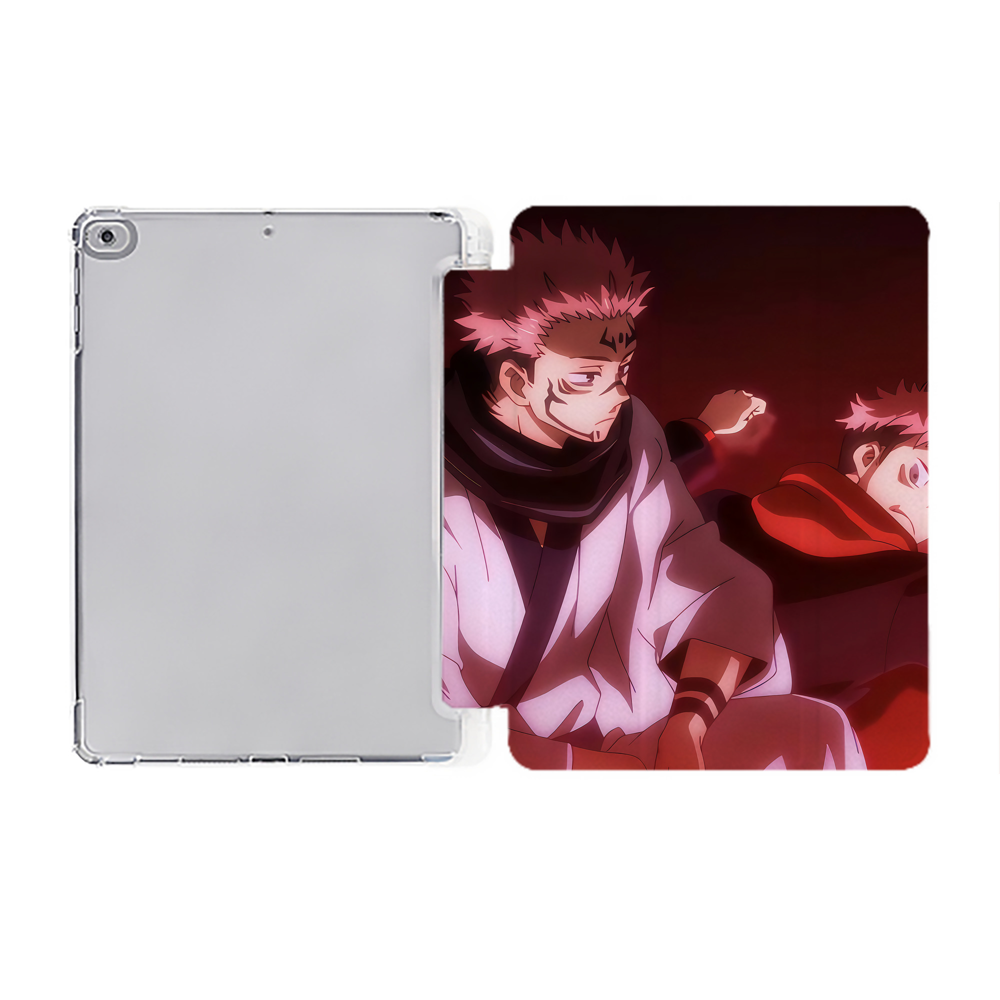 （画像用） 呪術廻戦 Jujutsu Kaisen IPad ケース ペン収納付き 三つ折りスタンド PUレザー×シリコン 対応機種9.5/10.5/10.9インチ
